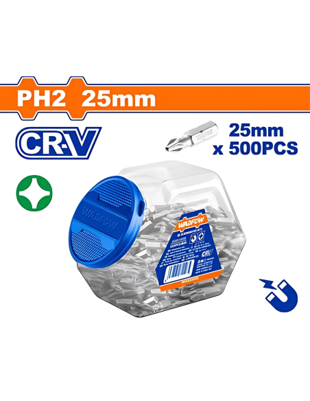 Set Puntas Ph2 25mm 500pz Wsv1kph25 Wadfow