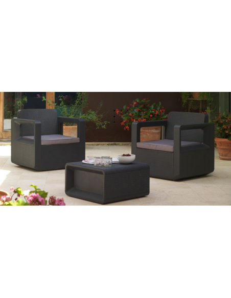 Set Living Jardin 2 Sillones + 1 Mesa Centro  Setvenus