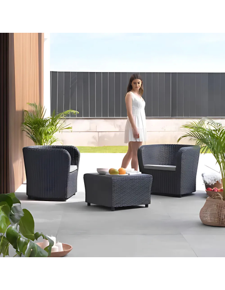 Set Living Exterior 2 Sillones + 1 Mesa Centro Setnova