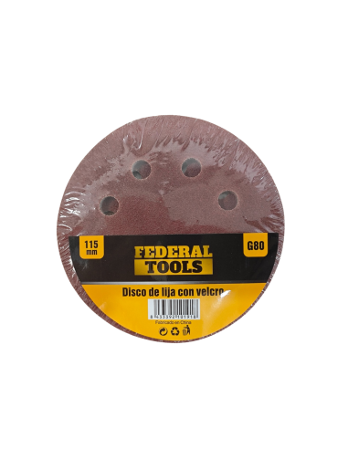 Disco De Velcro Lija 115mm Grano 80 811603 Federal Tools