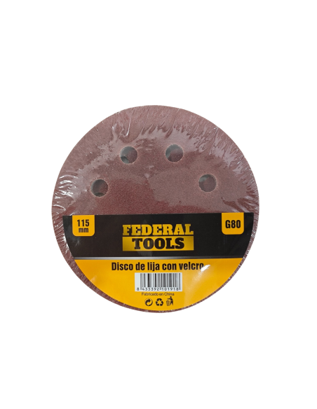 Disco De Velcro Lija 115mm Grano 80 811603 Federal Tools