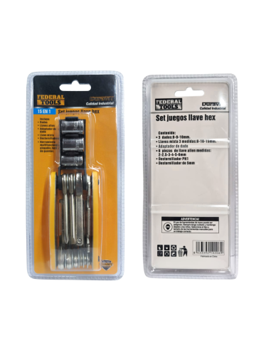 Set Llave Navaja Para Bicicletas 15 En 1 841524 Federal Tools