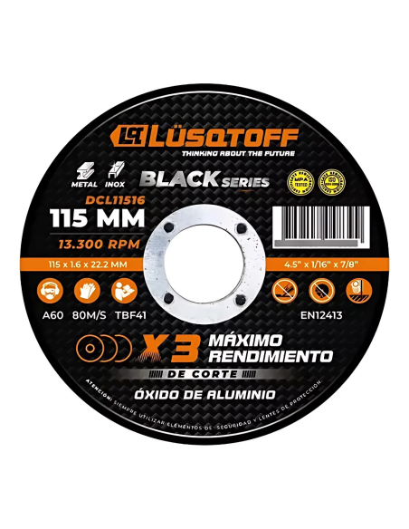 Disco De Corte Para Acero 115 X 1.6x22 Dcl11516 Lusqtoff
