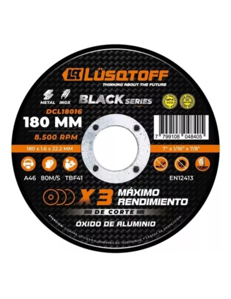 Disco De Corte Para Acero 180 X 1.6x22 Dcl18016 Lusqtoff