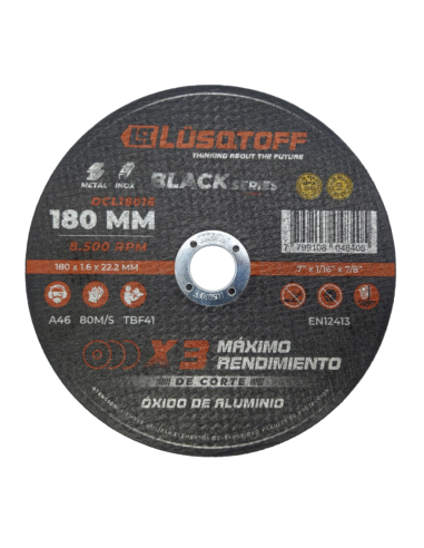 Disco De Corte Para Acero 180 X 1.6x22 Dcl18016 Lusqtoff