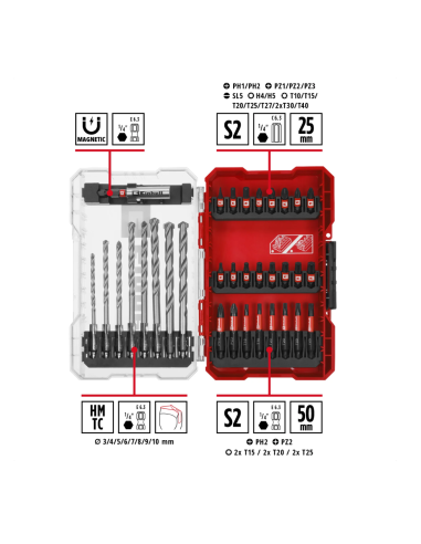 Set De Mechas Para Piedra Y Puntas De Impacto 33 Pzs 49108753 Einhell