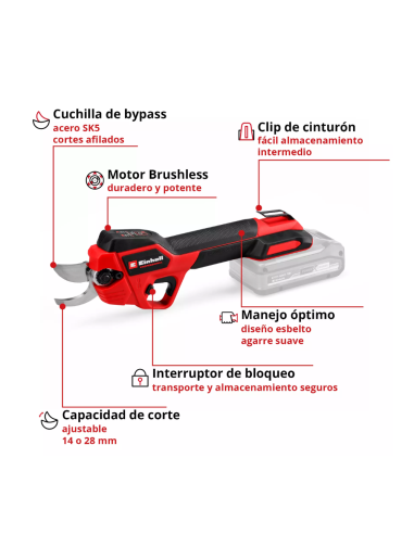 Tijera De Podar 18v Gp-ls 18/28 Li Bl-solo 3408320 Einhell