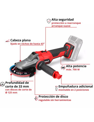 Amoladora Angular 18v Tp-ag 18/125 F Li Bl - Solo 4431175 Einhell