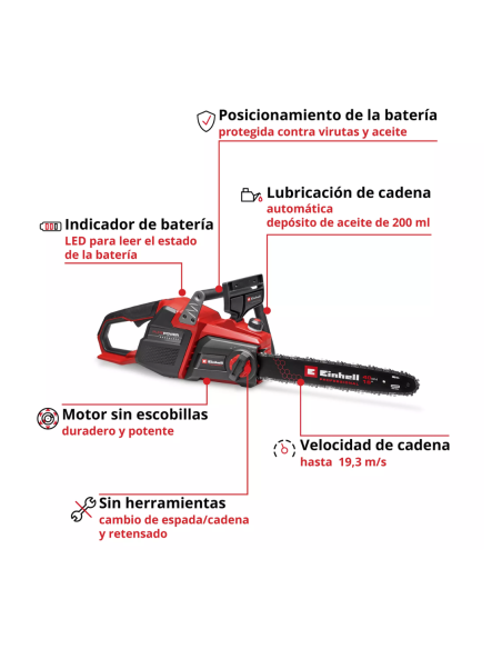 Motosierra 18v Gp-lc 36/40 Li Bl-solo 4600050 Einhell