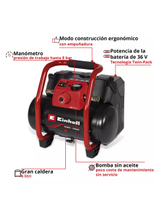 Compresor Te-ac 36/150 Li Of-solo 4020415 Einhell 2