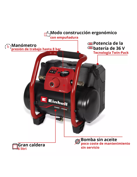 Compresor Te-ac 36/150 Li Of-solo 4020415 Einhell