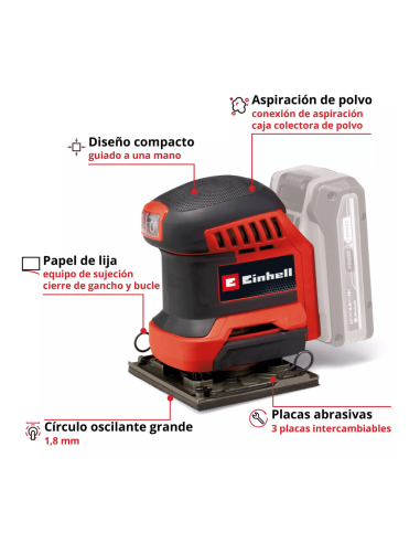 Lijadora A Bateria Te-os 18/113 3x Li - Solo 4460730 Einhell