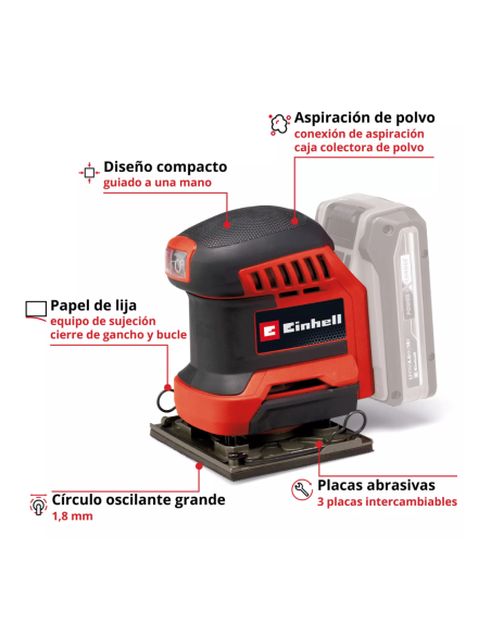 Lijadora A Bateria Te-os 18/113 3x Li - Solo 4460730 Einhell