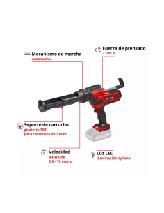 Pistola Aplicadora Silicona Inalambrica Te-sg 18/10 Li - Solo 4522250 Einhell 2