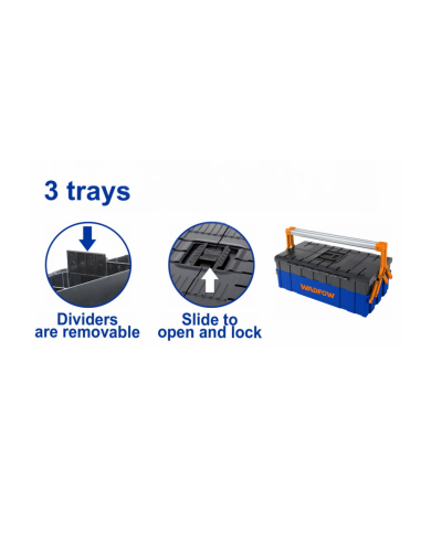 Caja P/herramientas 3 Bandejas Mango Acero Wtb4303 Wadfow
