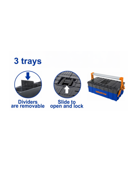 Caja P/herramientas 3 Bandejas Mango Acero Wtb4303 Wadfow