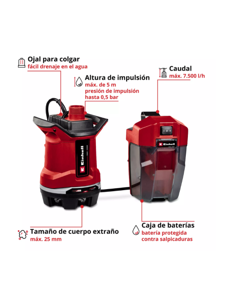 Bomba De Agua Sucia 18v Ge-dp 18/25 Li-solo 4181580 Einhell