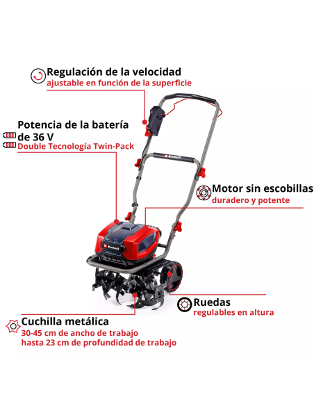 Arador De Tierra 18v Gp-cr 36/45 Li E Bl-solo 3431220 Einhell Arador De Tierra 18v Gp-cr 36/45 Li E Bl-solo 3431220 Einhell