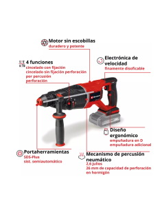 Rotomartillo Tp-hd 18/26 D Li Bl - Solo 4514270 Einhell 2