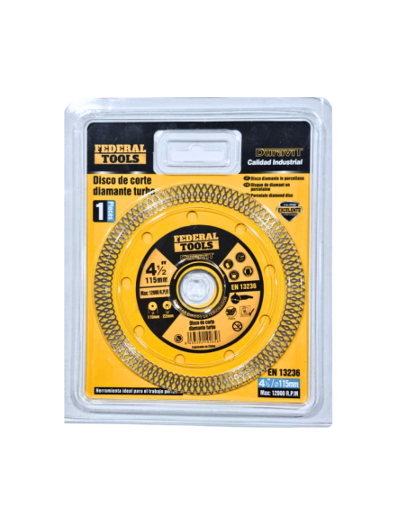 Disco Diamantado Turbo Super Fino 115x1 0mm Ft-t11 115 12 Federal Tools