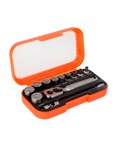 Juego De Tubos 1/4"  13 Pcs Estriado Metrico S13mc10.5 Bahco