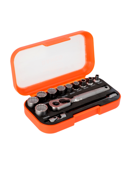 Juego De Tubos 1/4"  13 Pcs Estriado Metrico S13mc10.5 Bahco