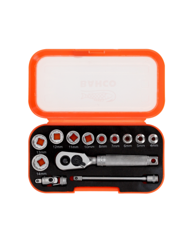 Juego De Tubos 1/4"  13 Pcs Estriado Metrico S13mc10.5 Bahco