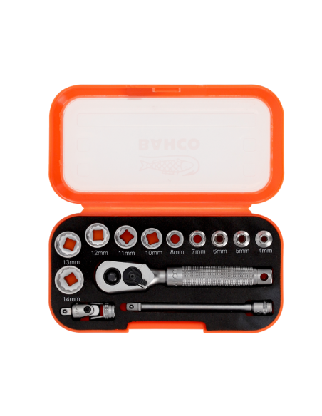 Juego De Tubos 1/4"  13 Pcs Estriado Metrico S13mc10.5 Bahco