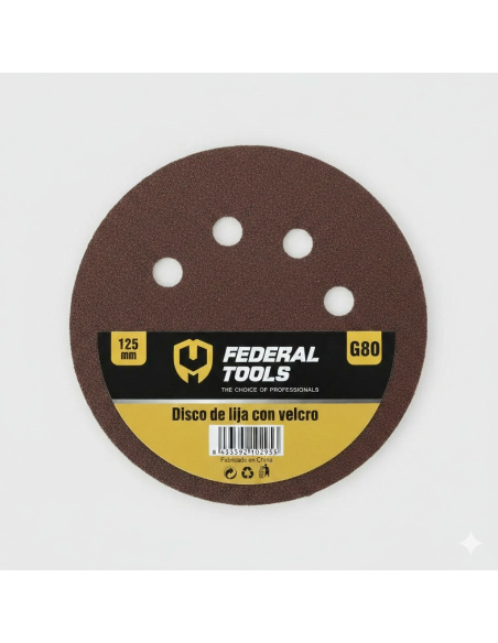 Disco De Velcro Lija 125mm Grano 80 811613 Federal Tools
