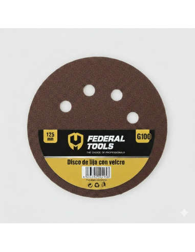 Disco De Velcro Lija 125mm Grano 100 811614 Federal Tools