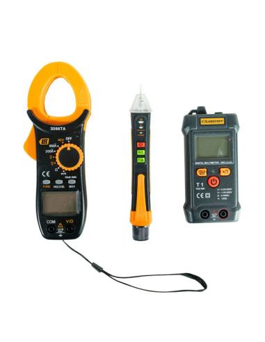 Tester Digital + Pinza Amperometrica + Detector De Voltaje Tdpl3-8 Lusqtoff