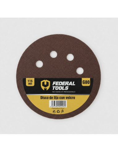 Disco De Velcro Lija 115mm Grano 80 811603 Federal Tools