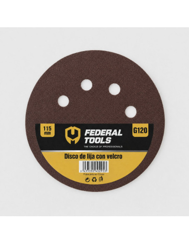 Disco De Velcro Lija 115mm Grano 120 811605 Federal Tools