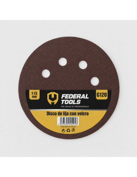 Disco De Velcro Lija 115mm Grano 120 811605 Federal Tools