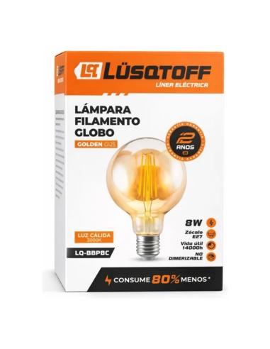 Filamento Globo Golden G125 X20 Lq-bap8g Lusqtoff