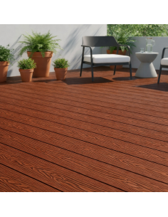 Deck Wpc Brown 25 Mm 290cm X 14cm X Caja 5 U + Clips Encastre Greenland 2
