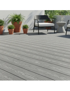 Deck Wpc Grey 25 Mm 290cm X 14cm X Caja 5 U + Clips Encastre Greenland 2