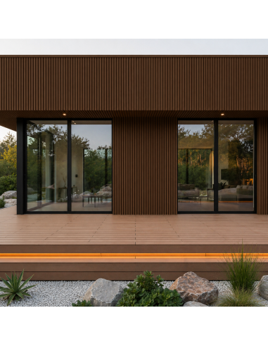 Revestimiento Outdoor Ztsyd Marron Oscuro 26mm Por Caja 5 Placas Greenland