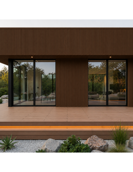 Revestimiento Outdoor Ztsyd Marron Oscuro 26mm Por Caja 5 Placas Greenland