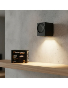 Aplique Cuadrado Aluminio De Pared 1 Foco Lq-qb-l80s-gu10 Lusqtoff Electric 2
