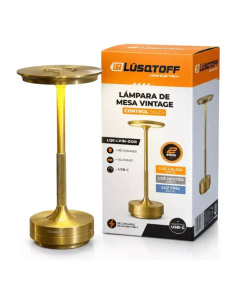 Lampara De Mesa Vintage Dorado Lqe-lvin.dor Lusqtoff Electric