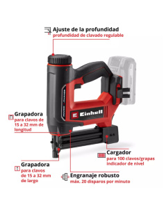 Clavadora Inalambrica Te-cn 18/32 Li - Solo 4257800 Einhell 2