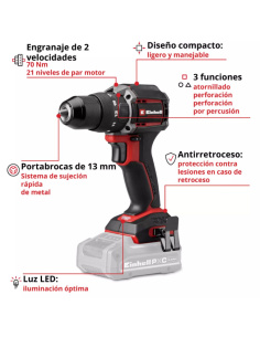 Taladro Percutor A Bateria Tp-cd 18/70-c Li-i Bl - Solo 4514340 Einhell 2