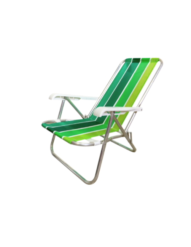 Reposera Baja 4 Posiciones Aluminio Verde Botafogo