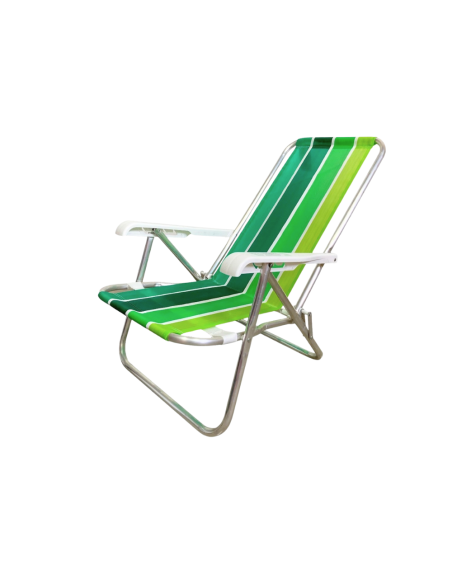 Reposera Baja 4 Posiciones Aluminio Verde Botafogo