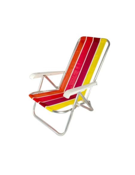 Reposera Baja 4 Posiciones Aluminio Naranja Botafogo