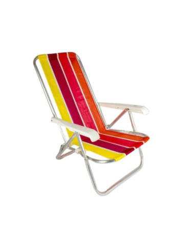 Reposera Baja 4 Posiciones Aluminio Naranja Botafogo