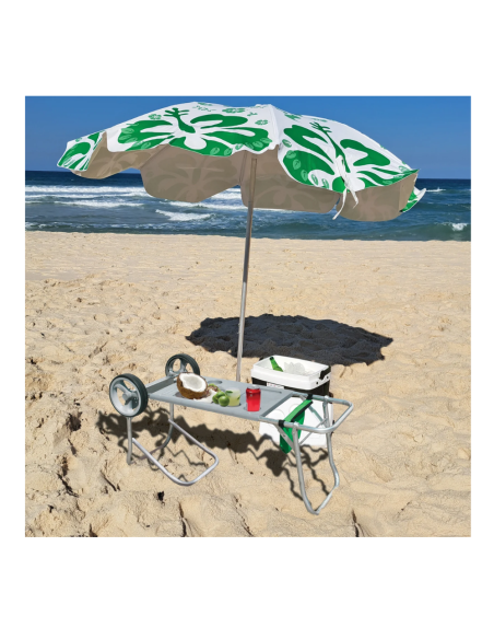 Carro Mesa De Playa De Aluminio Con Accesorios Car0660 Botafogo
