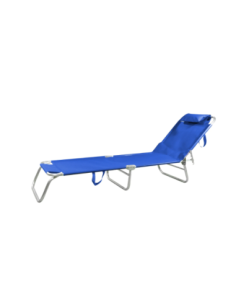Reposera Larga 4 Posiciones Aluminio Azul Botafogo