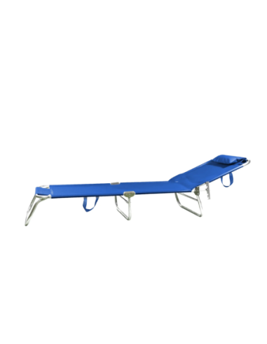 Reposera Larga 4 Posiciones Aluminio Azul Botafogo